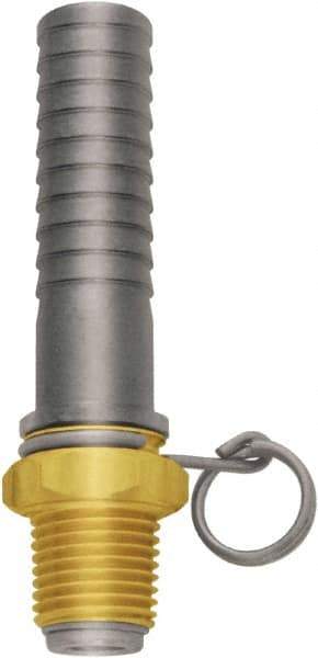 SANI-LAV - 1/2 NPT Thread Hose Barb x Male Swivel NPT Connector - 1/2" ID Hose x 0.8" OD Hose, Brass - Eagle Tool & Supply