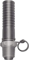 SANI-LAV - 1/2 NPT Thread Hose Barb x Male Swivel NPT Connector - 3/4" ID Hose x 0.8" OD Hose, Stainless Steel - Eagle Tool & Supply