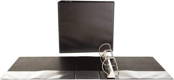 Universal One - 775 Sheet Capacity, 11 x 8-1/2", View Ring Binder - Polypropylene, Black - Eagle Tool & Supply