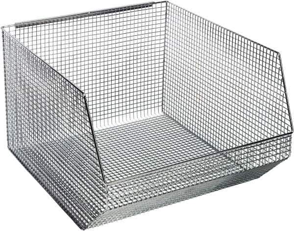 Quantum Storage - 175 Lb. Load Capacity, 18-1/2" Deep, Chrome Hopper Stacking Bin - 11-1/8" High x 17-1/8" Wide x 18-1/2" Long - Eagle Tool & Supply