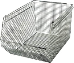 Quantum Storage - 175 Lb. Load Capacity, 18-1/2" Deep, Chrome Hopper Stacking Bin - 10-1/8" High x 11" Wide x 18-1/2" Long - Eagle Tool & Supply