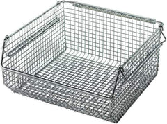 Quantum Storage - 175 Lb. Load Capacity, 10-3/4" Deep, Chrome Hopper Stacking Bin - 5" High x 11" Wide x 10-3/4" Long - Eagle Tool & Supply