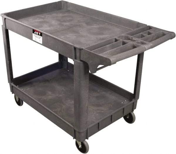 Jet - 550 Lb Capacity, 17" Wide x 39-3/4" Long x 33-1/2" High Standard Utility Cart - 2 Shelf, Plastic - Eagle Tool & Supply