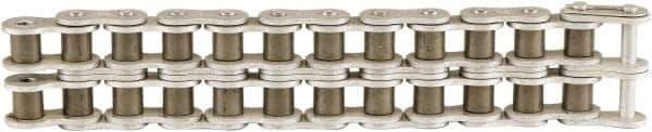 U.S. Tsubaki - 1/2" Pitch, ANSI 40-2, Double Strand Roller Chain - Chain No. 40-2, 1,370 Lb. Capacity, 10 Ft. Long, 5/16" Roller Diam, 5/16" Roller Width - Eagle Tool & Supply