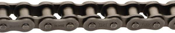U.S. Tsubaki - 3/8" Pitch, ANSI 35, Single Strand Roller Chain - Chain No. 35, 480 Lb. Capacity, 10 Ft. Long, 1/5" Roller Diam, 3/16" Roller Width - Eagle Tool & Supply