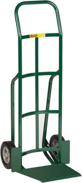 Little Giant - 800 Lb Capacity 49" OAH Hand Truck - 13-1/2 x 16" Base Plate, Dual Handle, Steel, Solid Rubber Wheels - Eagle Tool & Supply