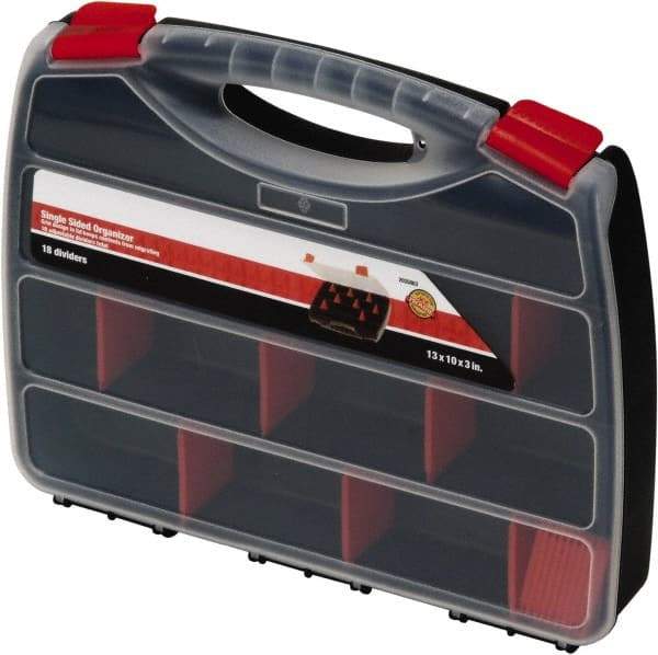 Quantum Storage - 13" Wide x 2" High x 10" Deep, Small Parts Organizer - Polypropylene Frame, 22 Compartments - Eagle Tool & Supply