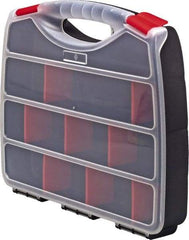 Quantum Storage - 12-1/2" Wide x 3" High x 10" Deep, Double Sided Small Parts Organizer - Polypropylene Frame, 30 Compartments - Eagle Tool & Supply