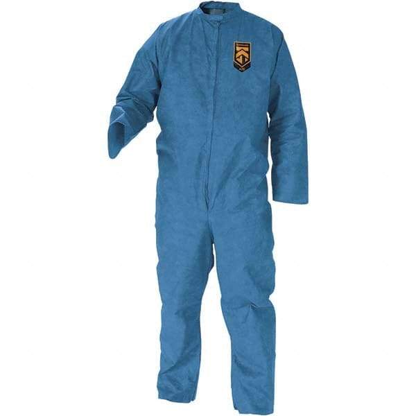 KleenGuard - Size M SMS General Purpose Coveralls - Blue, Zipper Closure, Open Cuffs, Open Ankles - Eagle Tool & Supply