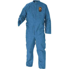 KleenGuard - Size M SMS General Purpose Coveralls - Blue, Zipper Closure, Open Cuffs, Open Ankles - Eagle Tool & Supply