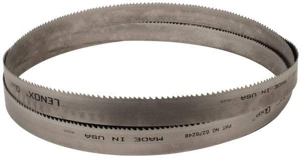 Lenox - 4 to 6 TPI, 12' Long x 1-1/4" Wide x 0.042" Thick, Welded Band Saw Blade - Bi-Metal, Toothed Edge, Raker Tooth Set, Flexible Back, Contour Cutting - Eagle Tool & Supply