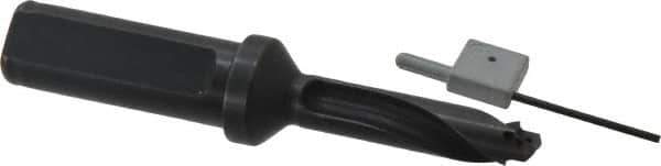 Allied Machine and Engineering - Series 12, 12 to 12.99mm Diam, 3/4" Diam Straight Shank with Flange, Straight Flute Spade Drill - 1-35/64" Max Depth, 3-5/8" Body Length, 4-21/32" OAL, Standard Length, Through Coolant - Eagle Tool & Supply
