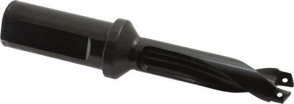 Allied Machine and Engineering - Series 18, 18 to 19.99mm Diam, 1" Diam Straight Shank with Flange, Straight Flute Spade Drill - 2-3/8" Max Depth, 3-45/64" Body Length, 5-63/64" OAL, Standard Length, Through Coolant - Eagle Tool & Supply