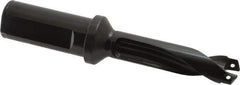 Allied Machine and Engineering - Series 18, 18 to 19.99mm Diam, 1" Diam Straight Shank with Flange, Straight Flute Spade Drill - 2-3/8" Max Depth, 3-45/64" Body Length, 5-63/64" OAL, Standard Length, Through Coolant - Eagle Tool & Supply