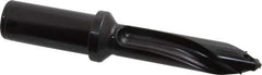 Allied Machine and Engineering - Series 20, 20 to 21.99mm Diam, 1" Diam Straight Shank with Flange, Straight Flute Spade Drill - 2-17/64" Max Depth, 3-61/64" Body Length, 6-15/64" OAL, Standard Length, Through Coolant - Eagle Tool & Supply