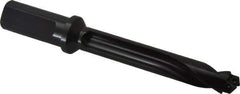 Allied Machine and Engineering - Series 20, 20 to 21.99mm Diam, 1" Diam Straight Shank with Flange, Straight Flute Spade Drill - 4-11/32" Max Depth, 5-11/16" Body Length, 7-61/64" OAL, Standard Length, Through Coolant - Eagle Tool & Supply