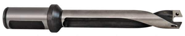 Allied Machine and Engineering - Series 16, 0.6299 to 0.6692" Diam, 3/4" Diam Straight Shank with Flange, Helical Flute Spade Drill - 2-1/64" Max Depth, 3-13/64" Body Length, 5-15/64" OAL, Standard Length - Eagle Tool & Supply