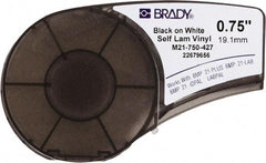 Brady - 3/4" Wide x 168" Long, Translucent & White Vinyl Tape - For BMP21 Plus Portable Label Printer, IDPAL Handheld Label Maker - Eagle Tool & Supply