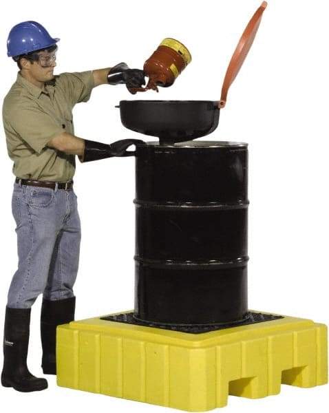 UltraTech - 62 Gal Sump, 800 Lb Capacity, 1 Drum, Polyethylene Spill Deck or Pallet - 40" Long x 40" Wide x 12" High, Liftable Fork, Low Profile, 1 Tank Drum Configuration - Eagle Tool & Supply