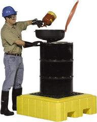 UltraTech - 62 Gal Sump, 800 Lb Capacity, 1 Drum, Polyethylene Spill Deck or Pallet - 40" Long x 40" Wide x 12" High, Liftable Fork, Drain Included, Low Profile, 1 Tank Drum Configuration - Eagle Tool & Supply