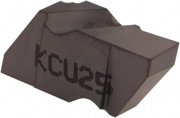 Kennametal - 2125NG Grade KCU25, 3.18mm Cutting Width Carbide Grooving Insert - 2.79mm Max Depth of Cut, Left Hand, 0.19mm Corner Radius, AlTiN Finish - Eagle Tool & Supply