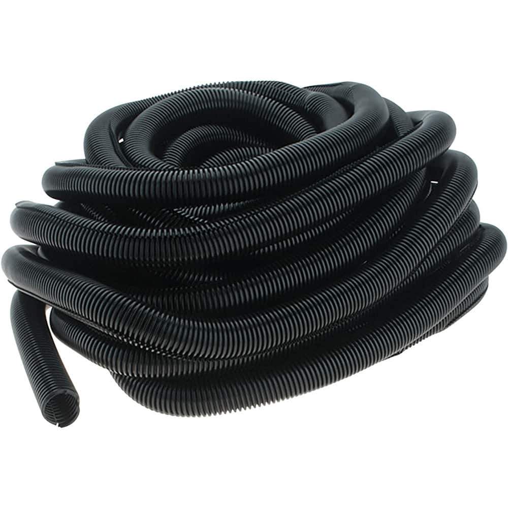 Value Collection - 1" Trade Size, 50' Long, Flexible Split Loom Conduit - Thermoplastic, 0.95" ID, Black - Eagle Tool & Supply