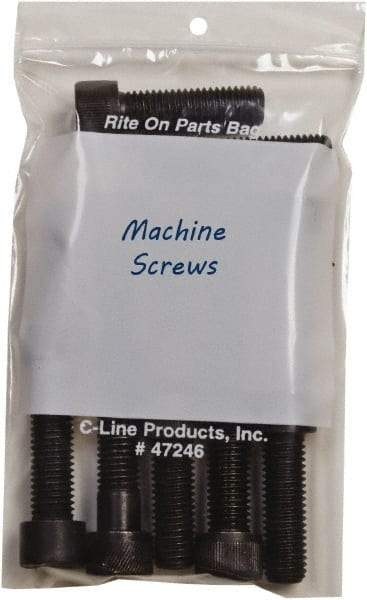 C-LINE - 4-3/4" Long x 9" Wide x 8-7/8" High, 0.002 mil Thick, Self Seal Antistatic Poly Bag - Clear & White - Eagle Tool & Supply