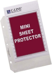 C-LINE - 50 Piece Clear Sheet Protectors-Envelopes - 8.719" High x 6-3/8" Wide - Eagle Tool & Supply