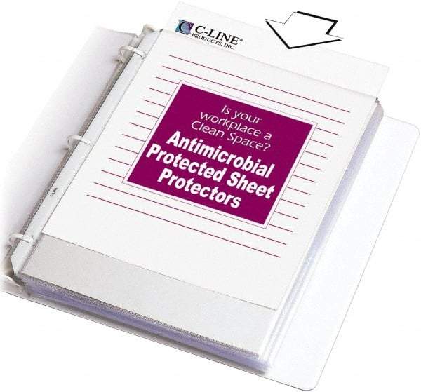 C-LINE - 100 Piece Clear Sheet Protectors-Ring Binder - 11.188" High x 9.172" Wide - Eagle Tool & Supply