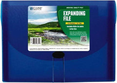C-LINE - 13 x 9-1/4 x 1-5/8", Letter Size, Blue, Expandable File Folders with Top Tab Pocket - Has Index Tabs, 1 per Box - Eagle Tool & Supply