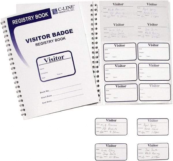 C-LINE - Adhesive Badge Holder - White - Eagle Tool & Supply