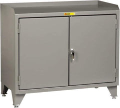 Little Giant - 48 Wide x 24" Deep x 43" High, 12 Gauge Steel Workstation - Fixed Legs With Adjustable Height Glides, Gray - Eagle Tool & Supply