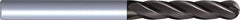 Kennametal - 1/2" Diam, 2" LOC, 4 Flute Solid Carbide Ball End Mill - TiAlN Finish, Single End, 4" OAL, 1/2" Shank Diam - Eagle Tool & Supply