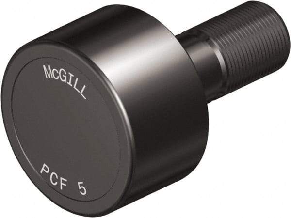 McGill - 3-1/2" Roller Diam x 2" Width, 1-1/4" Stud Diam x 2-3/4" Length, Plain Load Roller - Steel, 1-3/4" Thread Length, 1-1/4-12 Thread, 4-3/4" OAL, 14,300 Lb Dynamic Cap, 16,000 Lb Static Cap - Eagle Tool & Supply