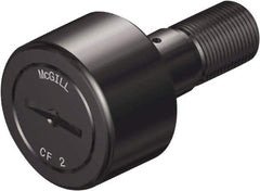 McGill - 1-1/4" Roller Diam x 3/4" Width, 1/2" Stud Diam x 1-1/4" Length, Stud Cam Follower - Steel, 5/8" Thread Length, 1/2-20 Thread, 2.03" OAL, 3,930 Lb Dynamic Cap, 4,250 Lb Static Cap - Eagle Tool & Supply