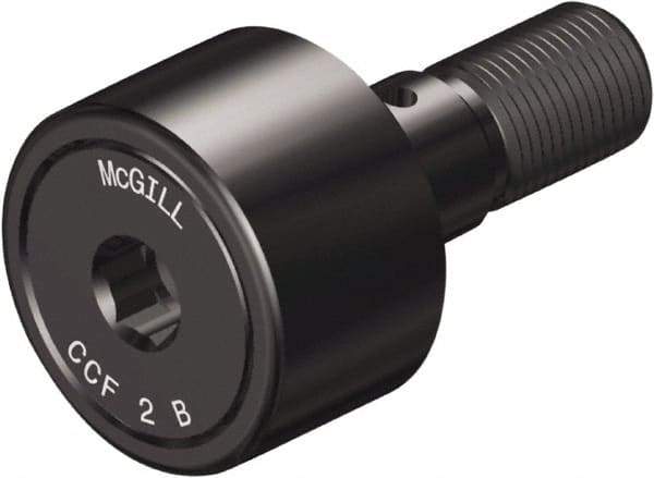 McGill - 2-1/2" Roller Diam x 1-1/2" Width, 1" Stud Diam x 2-1/4" Length, Crowned Sealed Stud Cam Follower with Hex - Steel, 1" Thread Length, 1-14 Thread, 3.78" OAL, 11,720 Lb Dynamic Cap, 16,450 Lb Static Cap - Eagle Tool & Supply