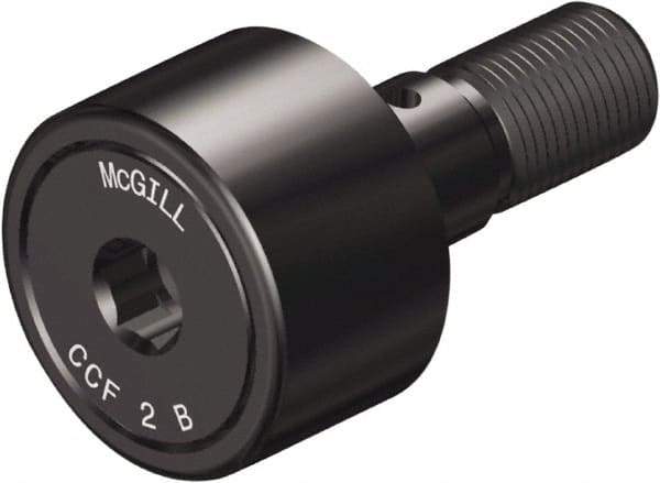 McGill - 1/2" Roller Diam x 3/8" Width, 3/16" Stud Diam x 5/8" Length, Crowned Sealed Stud Cam Follower with Hex - Steel, 1/4" Thread Length, 10-32 Thread, 1.03" OAL, 680 Lb Dynamic Cap, 790 Lb Static Cap - Eagle Tool & Supply