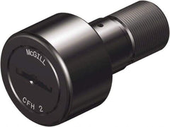 McGill - 1-1/8" Roller Diam x 5/8" Width, 7/16" Stud Diam x 1" Length, Heavy Stud Cam Follower - Steel, 1/2" Thread Length, 5/8-18 Thread, 1.66" OAL, 2,225 Lb Dynamic Cap, 6,120 Lb Static Cap - Eagle Tool & Supply