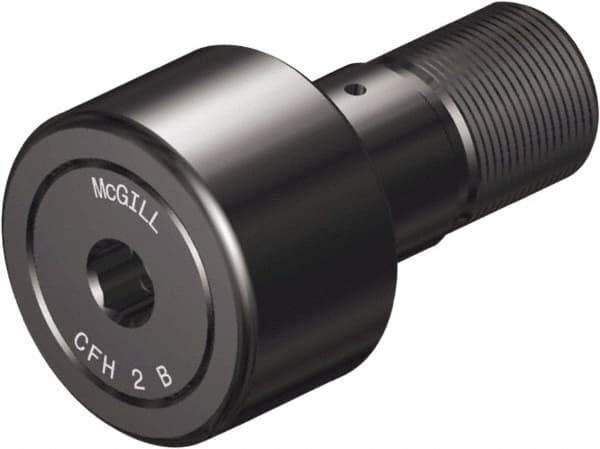 McGill - 7/8" Roller Diam x 1/2" Width, 7/16" Stud Diam x 3/8" Length, Sealed Heavy Stud Cam Follower with Hex - Steel, 3/8" Thread Length, 7/16-20 Thread, 1.41" OAL, 1,660 Lb Dynamic Cap, 4,130 Lb Static Cap - Eagle Tool & Supply