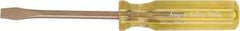Ampco - 140mm OAL Nonsparking Slotted Screwdriver - 60mm Blade Length, Straight Shank, Acetate Handle - Eagle Tool & Supply