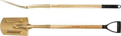 Ampco - 11" High Round Aluminum Bronze Spade - 26-1/2" Long Wood D-Grip Handle - Eagle Tool & Supply