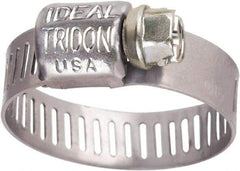 IDEAL TRIDON - SAE Size 4, 5/16 to 5/8" Diam, Stainless Steel Worm Drive Clamp - 5/16" Wide, Material Grade 301, Series Contractor - Eagle Tool & Supply