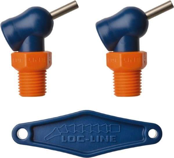 Loc-Line - 1/4" Hose Inside Diam, High-Pressure Coolant Hose Nozzle - NPT, for Use with Loc-Line Modular Hose System, 2 Pieces - Eagle Tool & Supply