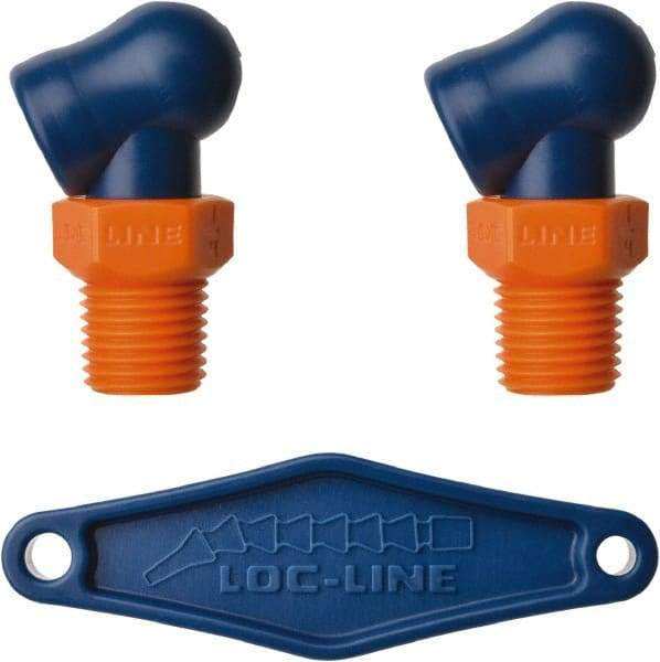 Loc-Line - 1/4" Hose Inside Diam, High-Pressure Coolant Hose Nozzle - NPT, for Use with Loc-Line Modular Hose System, 2 Pieces - Eagle Tool & Supply