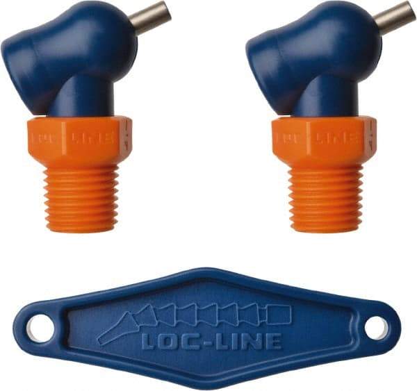 Loc-Line - 1/4" Hose Inside Diam x 1/16" Nozzle Diam, High-Pressure Coolant Hose Nozzle - NPT, for Use with Loc-Line Modular Hose System, 2 Pieces - Eagle Tool & Supply