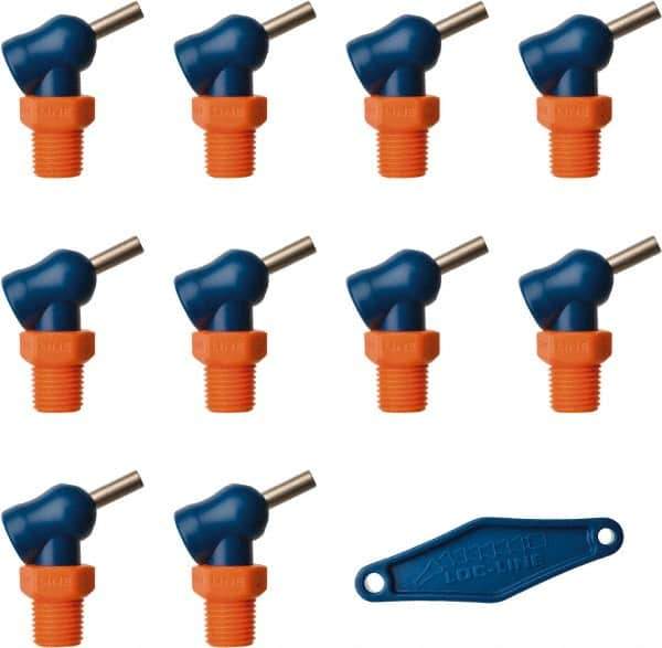 Loc-Line - 1/4" Hose Inside Diam x 5/32" Nozzle Diam, High-Pressure Coolant Hose Nozzle - NPT, for Use with Loc-Line Modular Hose System, 10 Pieces - Eagle Tool & Supply