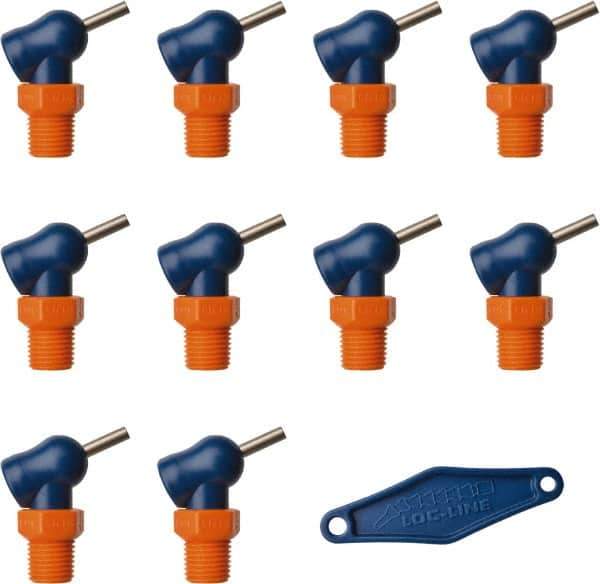 Loc-Line - 1/4" Hose Inside Diam, High-Pressure Coolant Hose Nozzle - NPT, for Use with Loc-Line Modular Hose System, 10 Pieces - Eagle Tool & Supply