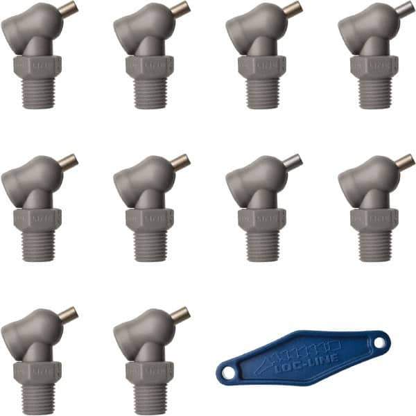 Loc-Line - 1/4" Hose Inside Diam x 5/32" Nozzle Diam, High-Pressure Coolant Hose Nozzle - NPT, for Use with Loc-Line Modular Hose System, 10 Pieces - Eagle Tool & Supply