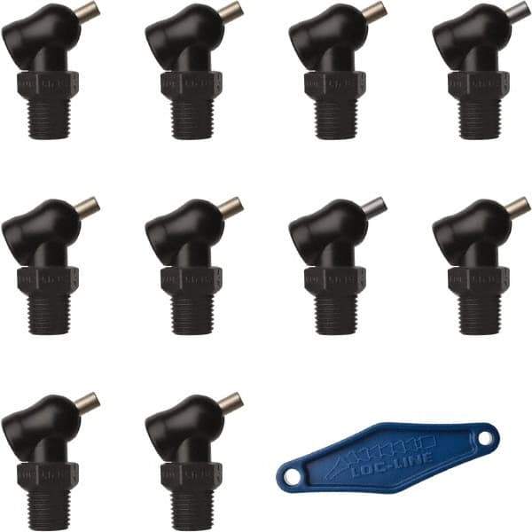 Loc-Line - 1/4" Hose Inside Diam x 5/32" Nozzle Diam, High-Pressure Coolant Hose Nozzle - NPT, for Use with Loc-Line Modular Hose System, 10 Pieces - Eagle Tool & Supply