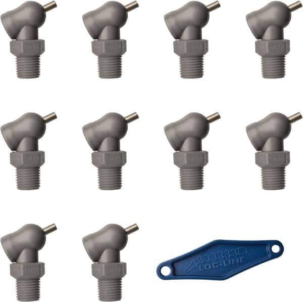 Loc-Line - 1/4" Hose Inside Diam, High-Pressure Coolant Hose Nozzle - NPT, for Use with Loc-Line Modular Hose System, 10 Pieces - Eagle Tool & Supply